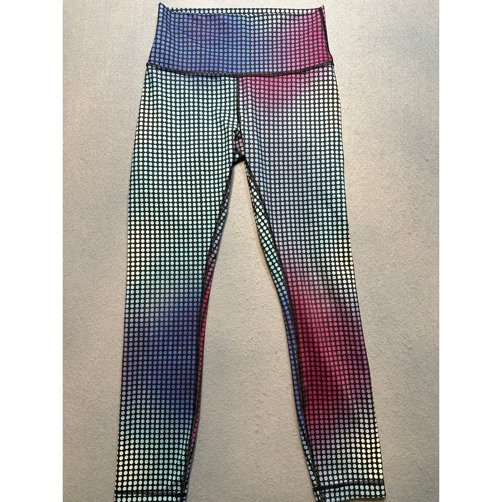 Lululemon High Rise Leggings PolkaDot Gradient Purple Blue 25 Inseam Size 6 -110